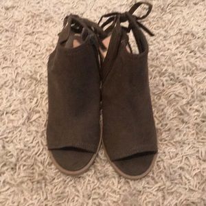 Lauren Conrad open toed booties